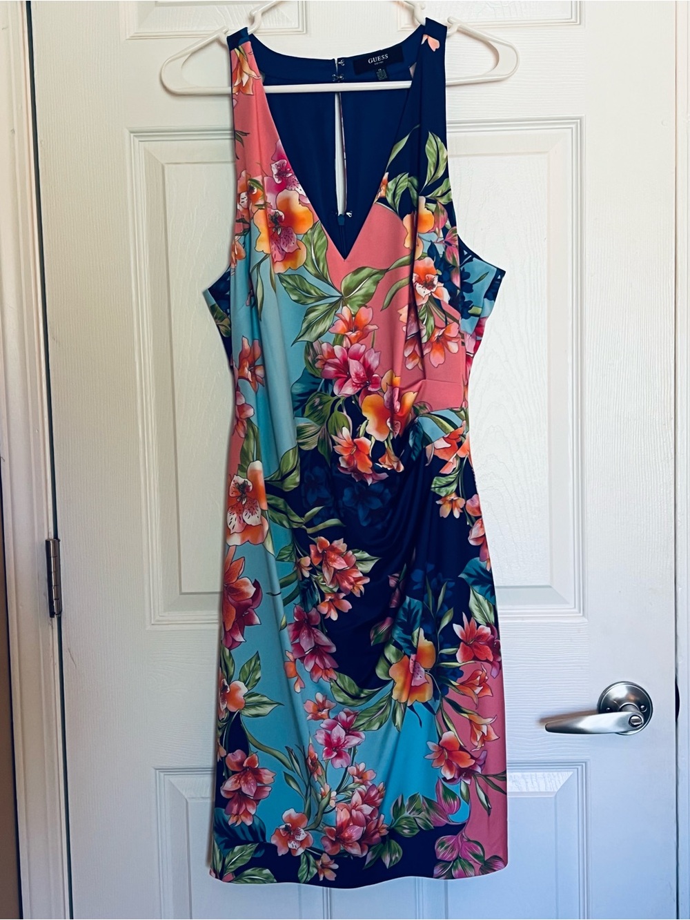 GUESS Multicolor Floral V-Neck Dress